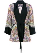 Etro Printed Kimono, Women's, Size: 44, Black, Silk/viscose/polyester