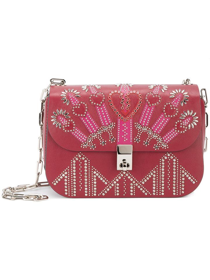 Valentino Valentino Garavani Love Blade Embellished Shoulder Bag, Women's, Red, Leather/metal