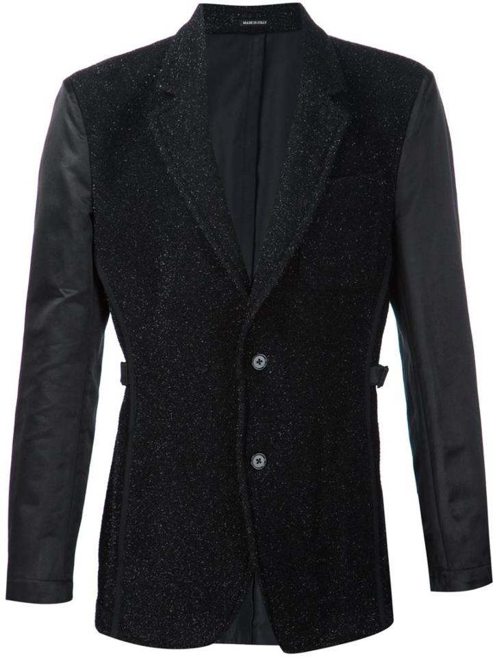Alexander Mcqueen Sparkle Tweed Blazer, Men's, Size: 50, Black, Cotton/polyamide/spandex/elastane/virgin Wool