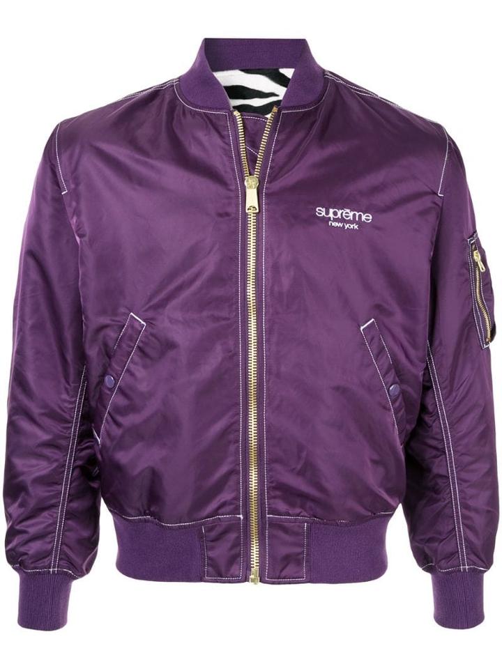 Supreme Contrast Stitch Reversible Ma- - Purple