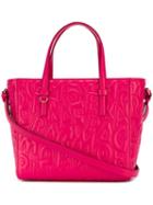 Salvatore Ferragamo Embossed Shoulder Bag, Women's, Pink/purple, Lamb Skin