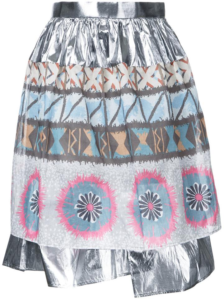 Kolor Metallic (grey) Gathered Skirt, Women's, Size: 2, Cotton