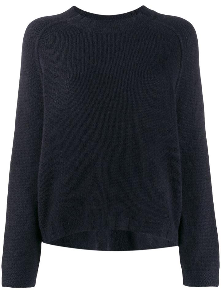 Kristensen Du Nord Ribbed Neck Chunky Knit Sweater - Blue