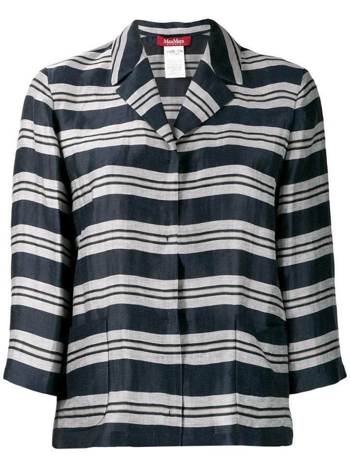 Max Mara Studio Striped Pattern Shirt - Blue