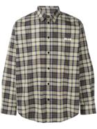 Msgm Tartan Pattern Shirt - Grey
