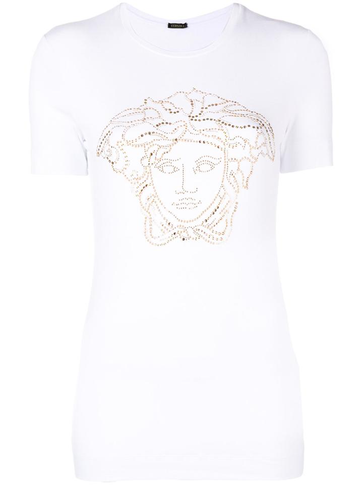 Versace Medusa Embellished T-shirt - White