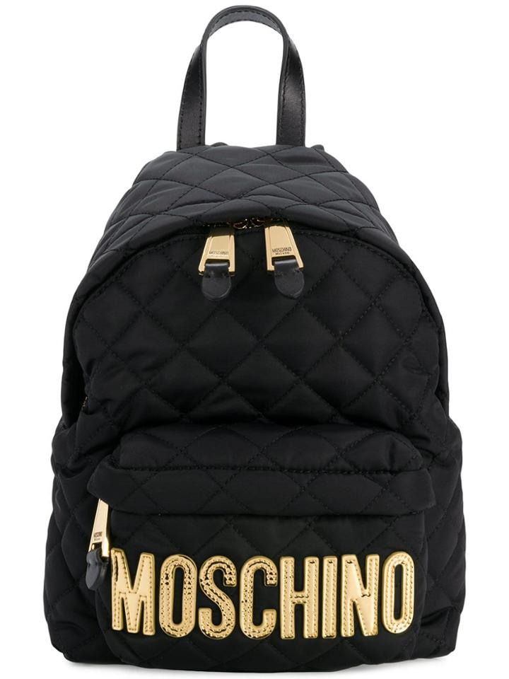 Moschino Medium Quilted Backpack - Black