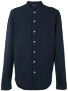 Michael Kors - Band Collar Shirt - Men - Cotton - M, Blue, Cotton