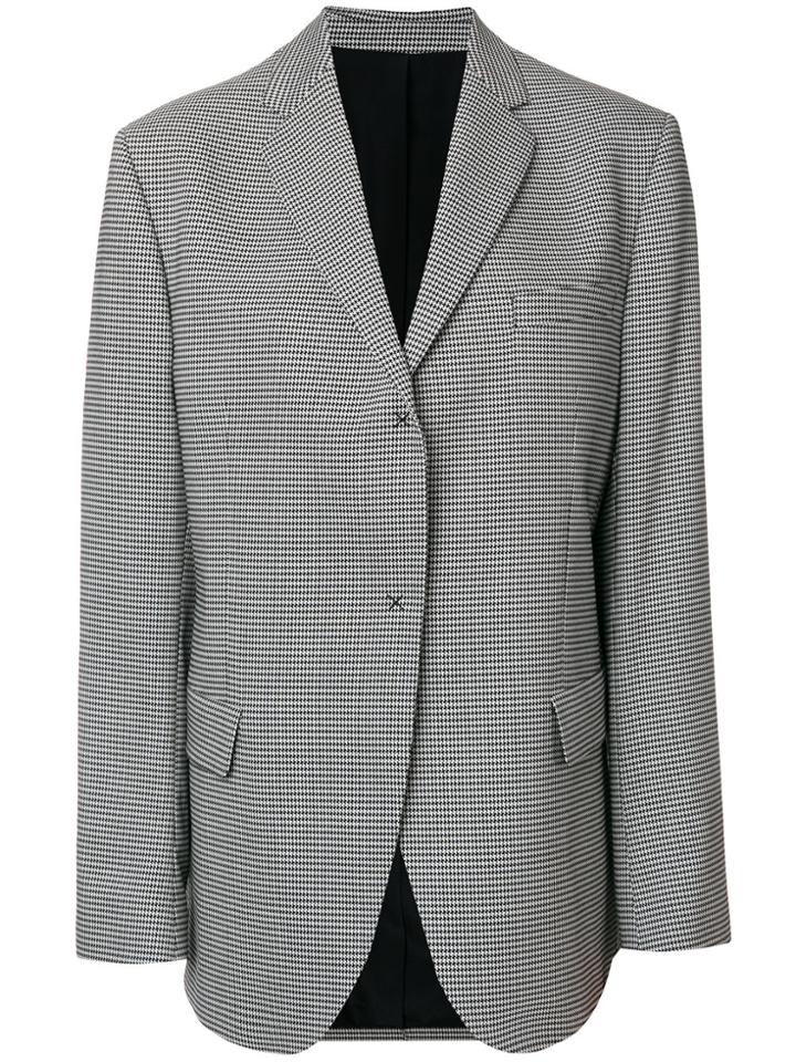 Msgm Houndstooth Blazer - Black