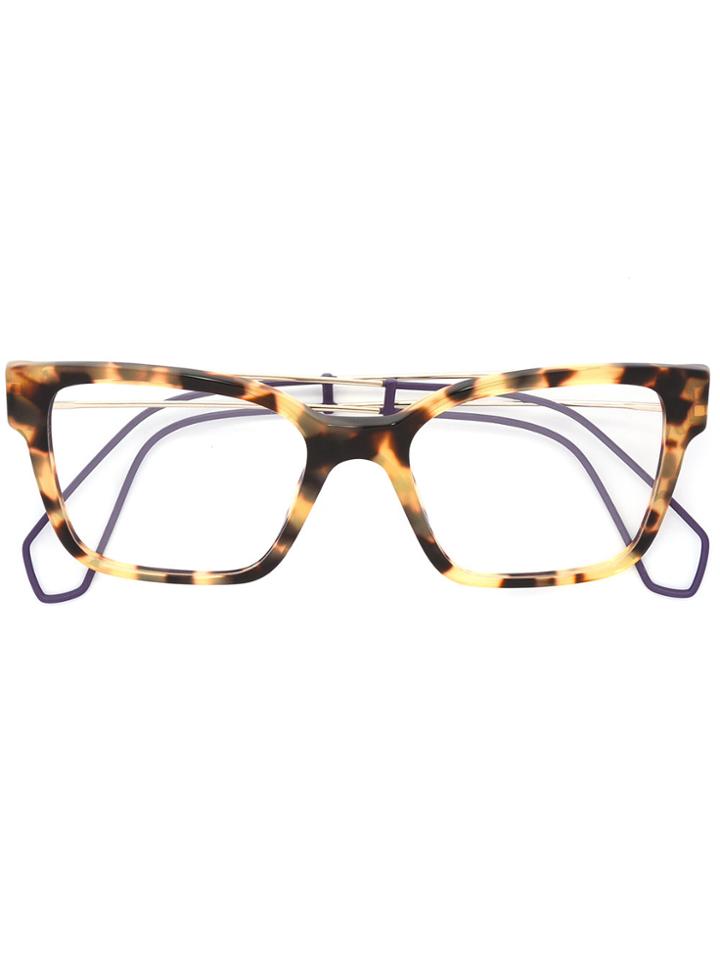 Miu Miu Eyewear Tortoiseshell Square Glasses - Brown