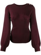 Pinko Structure Panelled Jumper - Red