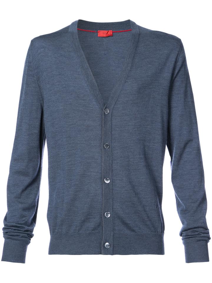 Isaia V-neck Cardigan - Blue