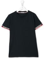 Moncler Kids Logo Jacquard Trim T-shirt - Blue