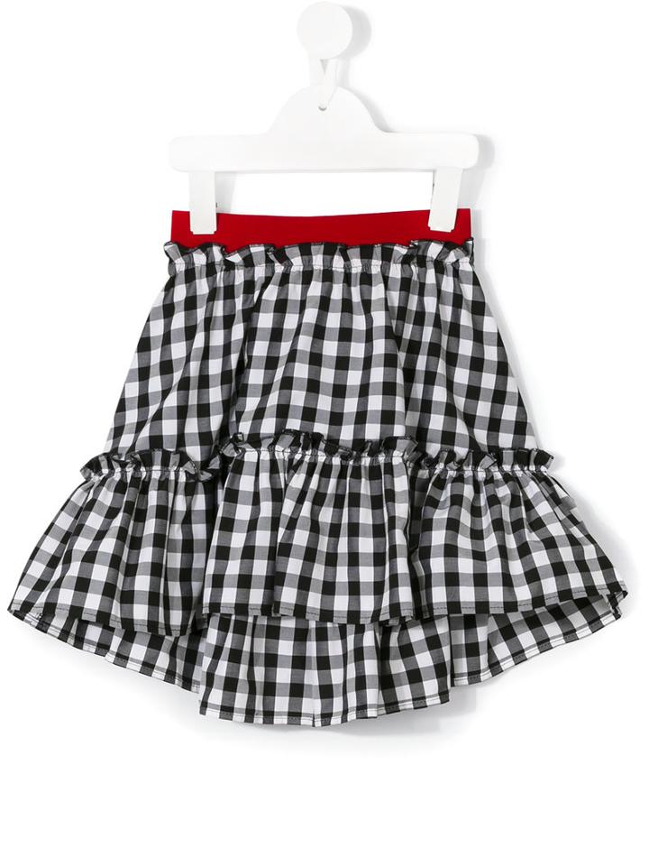 Mi Mi Sol Checked Skirt, Girl's, Size: 10 Yrs, Black