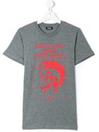 Diesel Kids Punk Print T-shirt - Grey