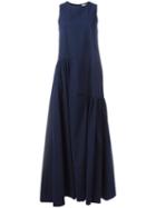 P.a.r.o.s.h. Gathered Detail Maxi Dress, Women's, Size: Medium, Blue, Cotton