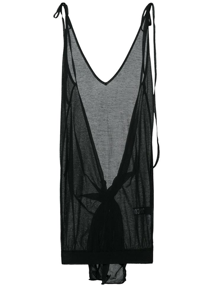 Jacquemus Sheer Knitted Cami Top - Black