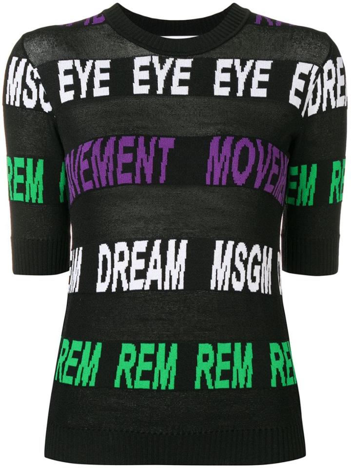 Msgm Eye Movement Print Sweater - Black