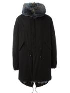 Mr & Mrs Italy Fur Collar Parka, Men's, Size: Xs, Black, Cotton/lamb Skin/fox Fur/viscose