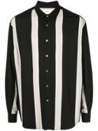 Ports V Vertical Stripe Button-up Shirt - Black