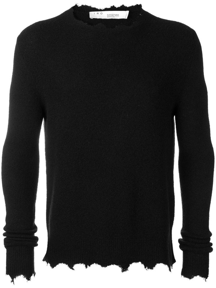 Iro Distressed Crew Neck Jumper - Black