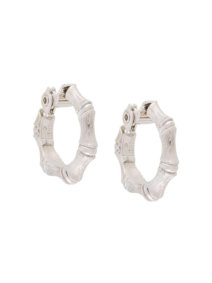 Monet Pre-owned 1980s Bamboo Earrings - Silver