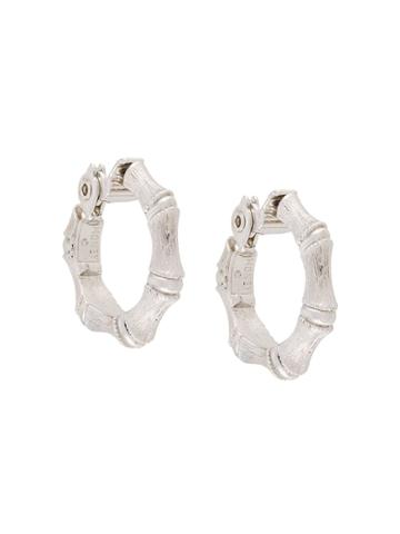 Monet Pre-owned 1980s Bamboo Earrings - Silver
