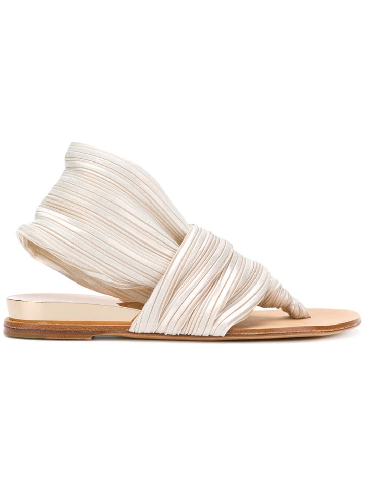 Casadei Pearlescent Sheen Sandals - Nude & Neutrals