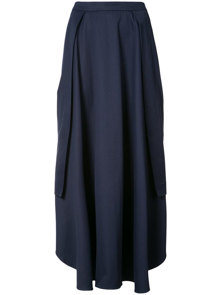 Palmer / Harding - Pleated Skirt - Women - Cotton/spandex/elastane - 10, Blue, Cotton/spandex/elastane