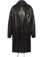Prada Reversible Hooded Leather Coat - Black