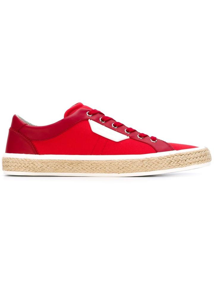 Dolce & Gabbana Braided Raffia Trim Sneakers