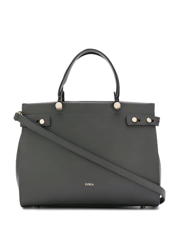 Furla Logo Print Tote Bag - Grey
