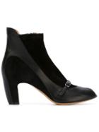 Maison Margiela Peep Toe Booties, Women's, Size: 38, Black, Suede/leather