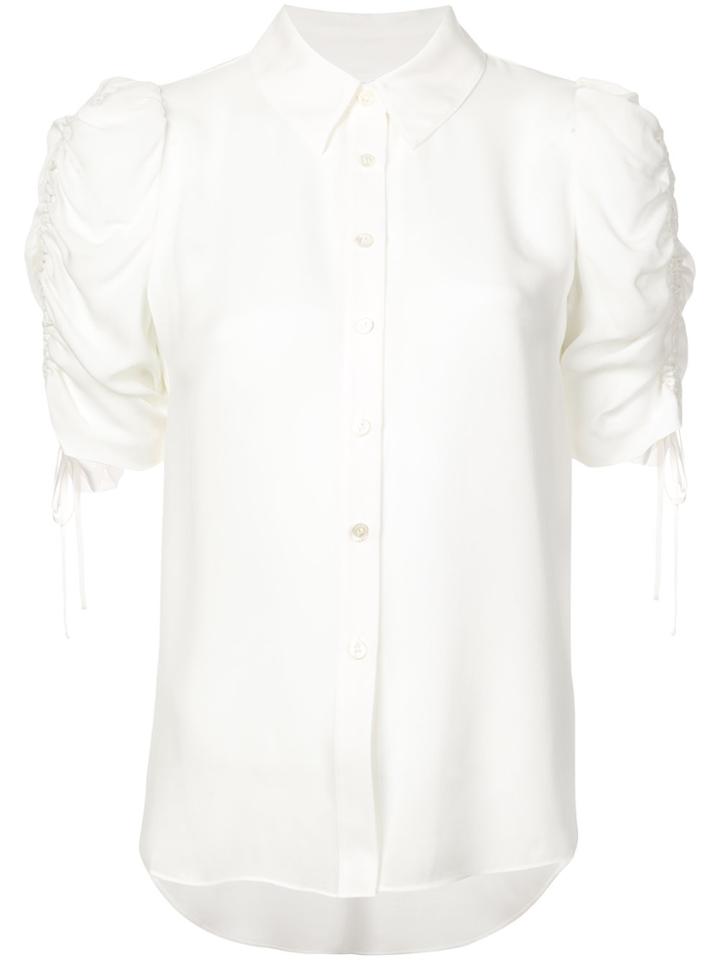 Veronica Beard Gathered Sleeve Shirt - White