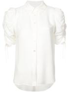 Veronica Beard Gathered Sleeve Shirt - White