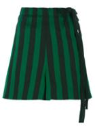 Rochas Striped Shorts, Size: 42, Green, Cotton/polyester/silk