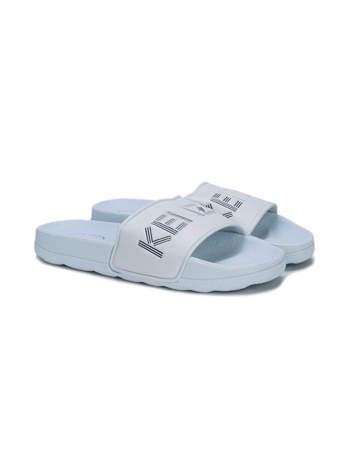 Kenzo Kids Logo Embossed Slides - Blue