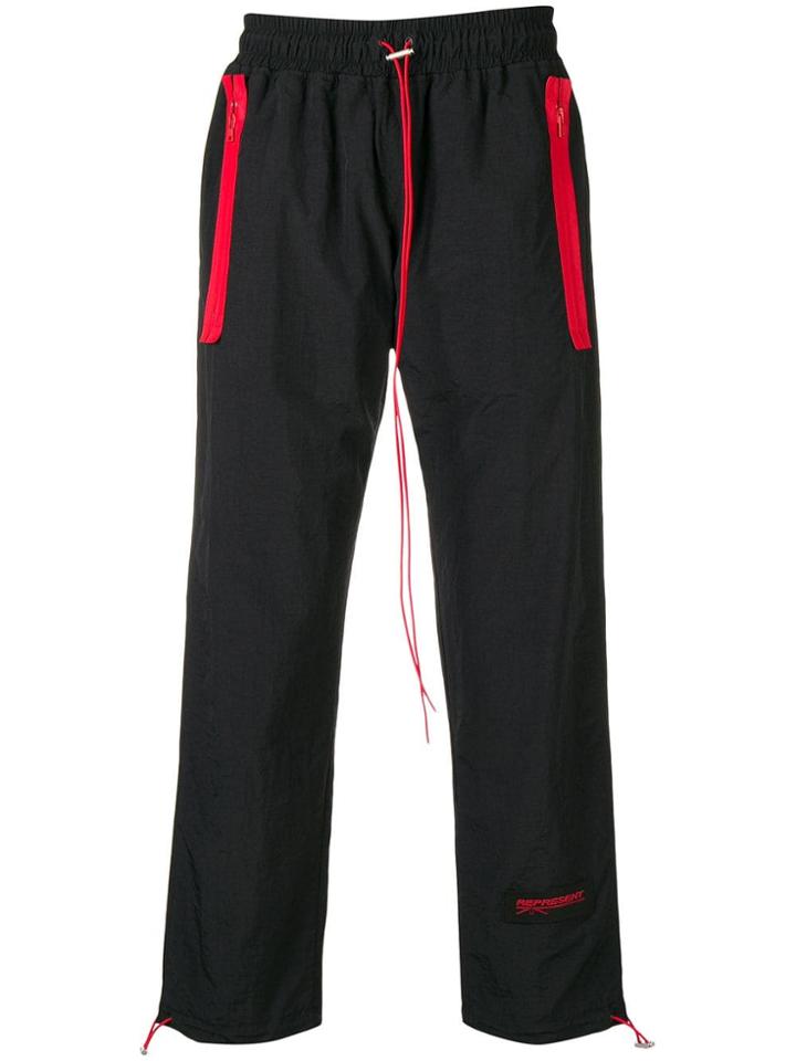 Represent Logo Patch Track Pants - Black