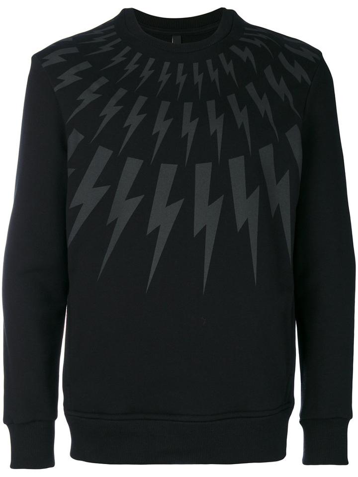 Neil Barrett - Printed Sweatshirt - Men - Cotton/spandex/elastane/viscose - Xs, Black, Cotton/spandex/elastane/viscose