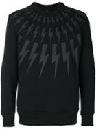 Neil Barrett - Printed Sweatshirt - Men - Cotton/spandex/elastane/viscose - Xs, Black, Cotton/spandex/elastane/viscose