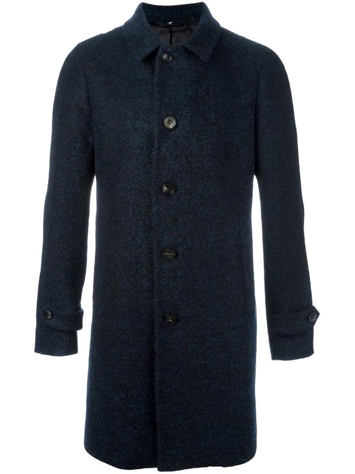 Hevo Single Breasted Coat, Men's, Size: 50, Blue, Polyamide/polyester/viscose/virgin Wool