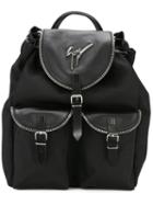 Giuseppe Zanotti Design Regiment Backpack, Black, Calf Leather/nylon
