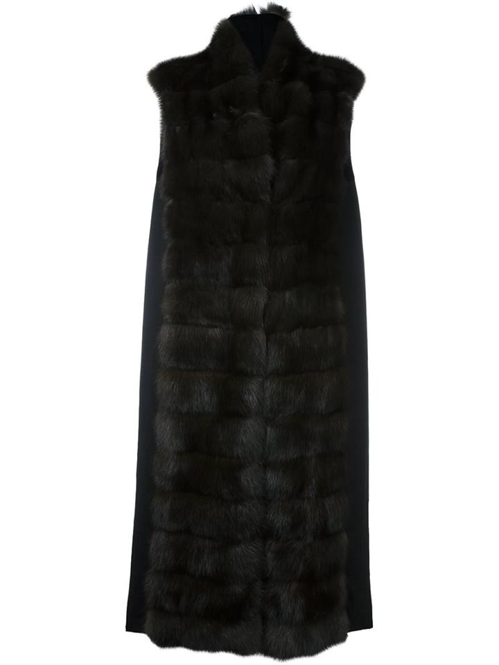 Manzoni 24 Long Panelled Fur Coat