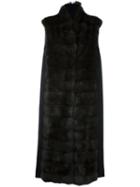 Manzoni 24 Long Panelled Fur Coat