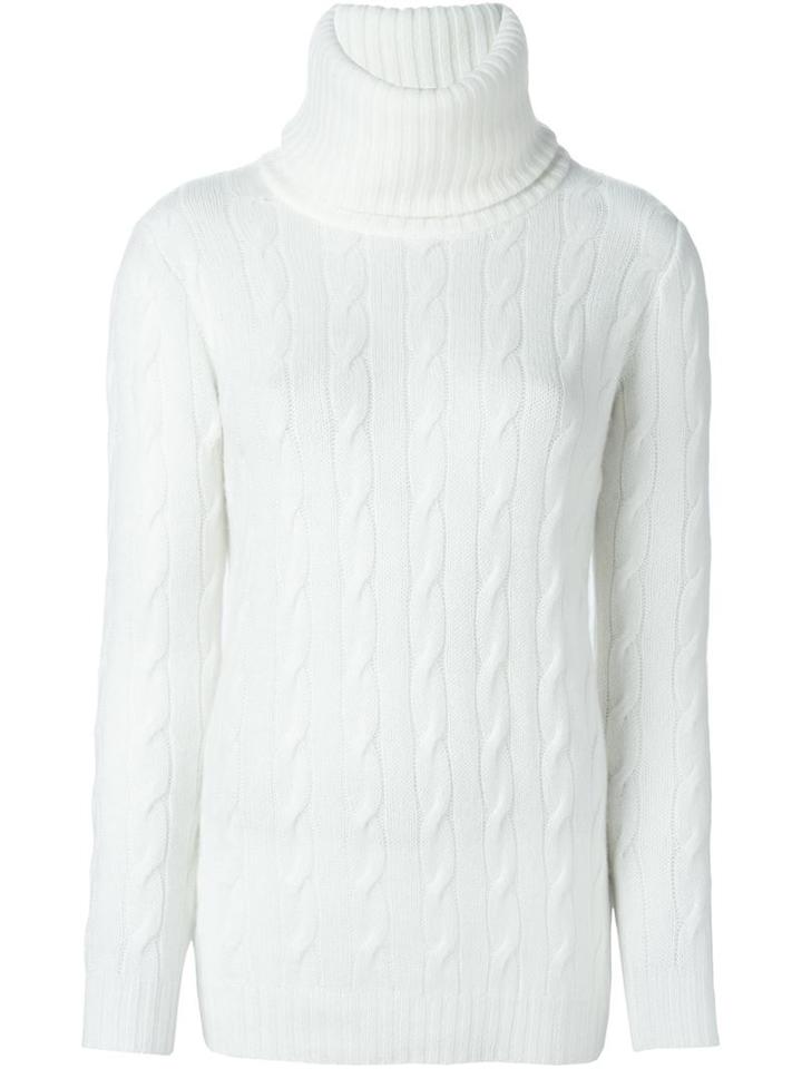 Ralph Lauren Black Turtle Neck Cable Knit Sweater, Women's, Size: Medium, Nude/neutrals, Cashmere