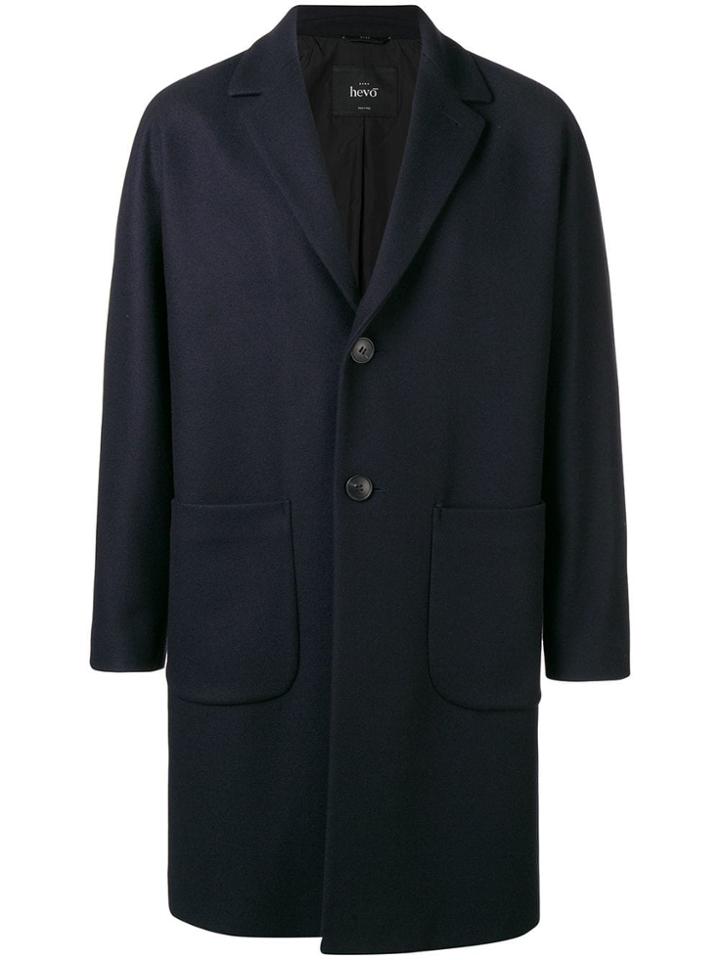 Hevo Wool Overcoat - Blue