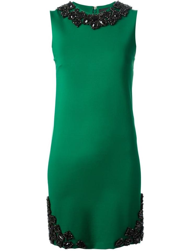 Dsquared2 Embellished Shift Dress, Women's, Size: Small, Green, Brass/viscose/polyamide/spandex/elastane