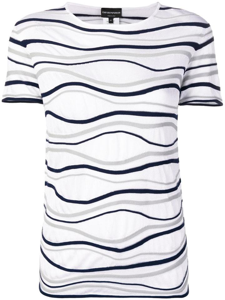 Emporio Armani Ribbed Detail T-shirt - White