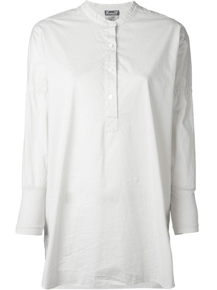 Kristensen Du Nord Band Collar Tunic, Women's, Size: 1, White, Cotton/spandex/elastane