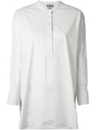Kristensen Du Nord Band Collar Tunic, Women's, Size: 1, White, Cotton/spandex/elastane